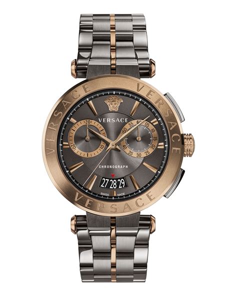 versace aion silver chronograph watch.